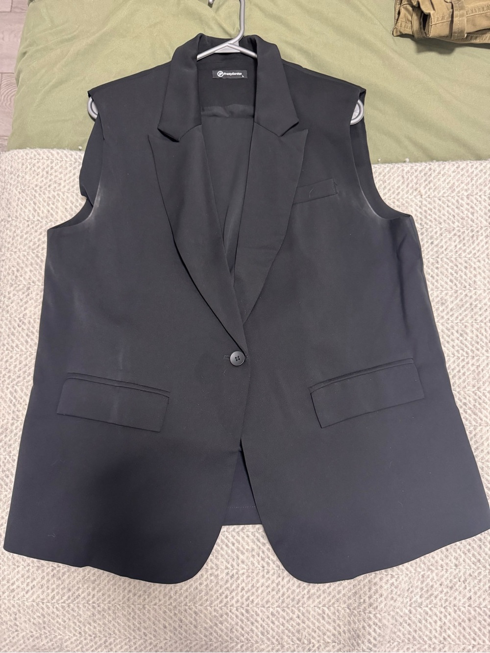 Worthington Black Sleeveless Tailored Blazer Vest